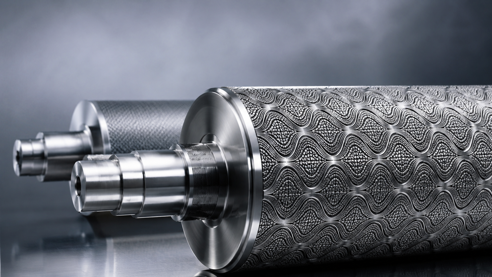 Precision embossed steel roll