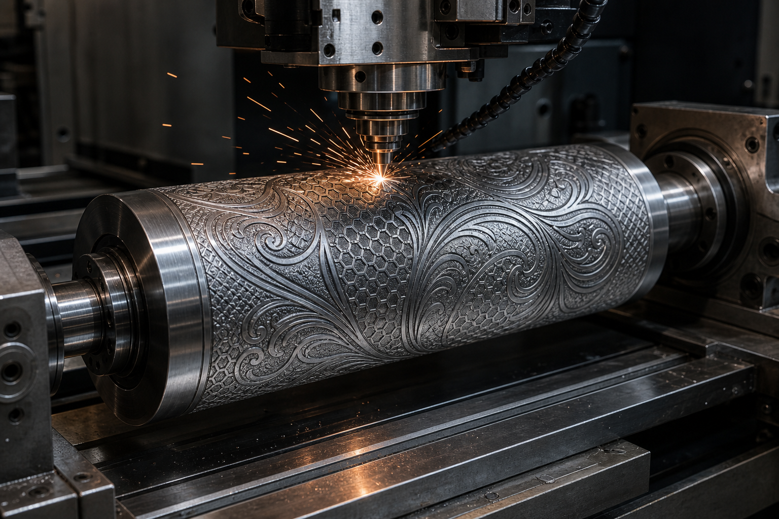 CNC engraving service for embossing rolls